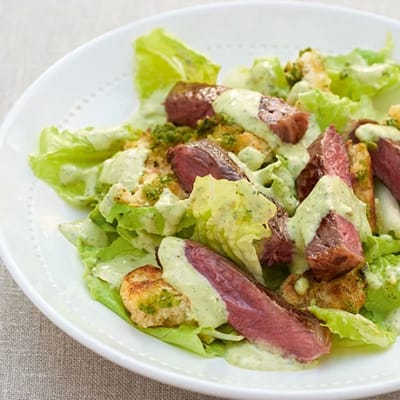 Grillad Biff och Pestosallad