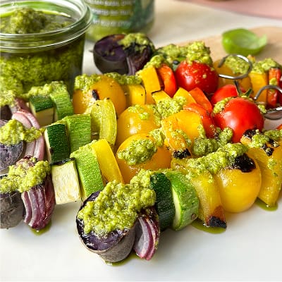 Grönsaksspett med Citronpesto