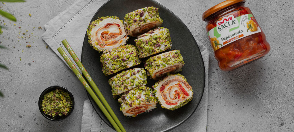 Smörgåssushi med Saclà Peperonata, Rostbiff och Färskost