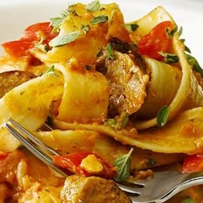 Pappardelle med Chili Pesto och Salsiccia