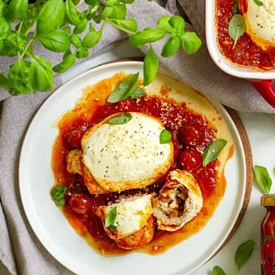 Kycklingrullar med Mozzarella i Ugn