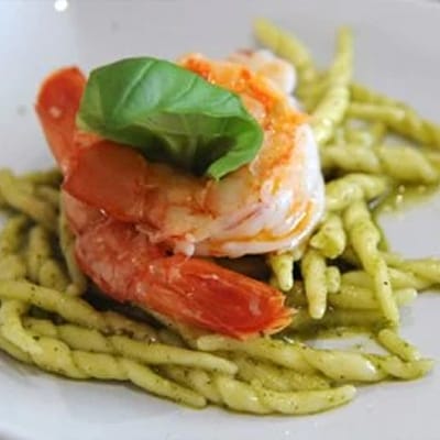 Trofie al Pesto med Räkor