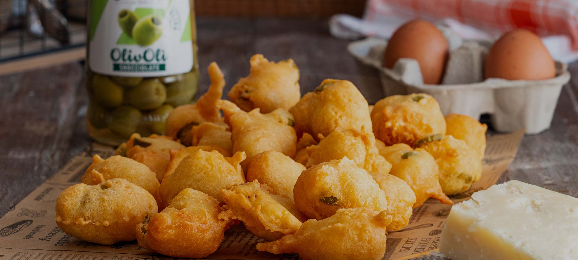 Frasiga Olivfritters med Saclà Gröna Oliver utan Kärnor